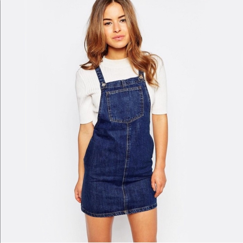 ASOS denim jumper pinafore dress